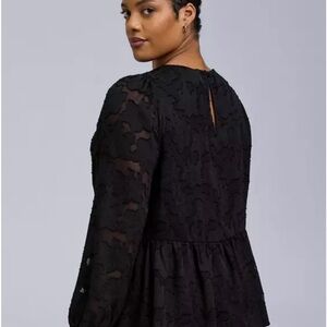 Torrid Black Lace Peplum Blouse